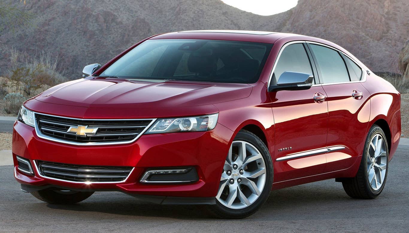 Sticker Price: $35,905 Invoice Price: $33,930 Fuel Economy: 19 mpg City, 29 mpg Highway  TheChevrolet Impala, which was redesigned for 2014, is one of the best large cars on the market, blowing away its American competition. The interior is great, especially in LTZ trim, with lots of comfort features and sound dampening. It's also surprisingly fun to drive for such a big vehicle.  Research the Chevrolet Impala  Chevrolet Impala Overview Chevrolet Impala Photos & Video Chevrolet Impala Local Dealer Price Quote