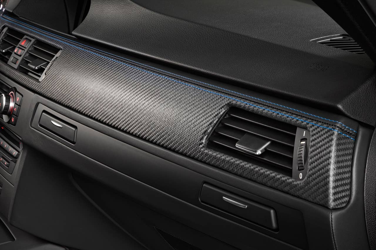 2013 BMW M3 Coupe Frozen Limited Edition instrument panel detail in blue