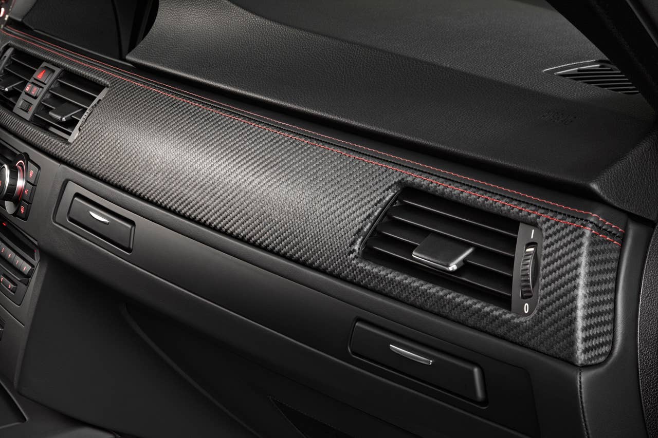2013 BMW M3 Coupe Frozen Limited Edition instrument panel detail in red