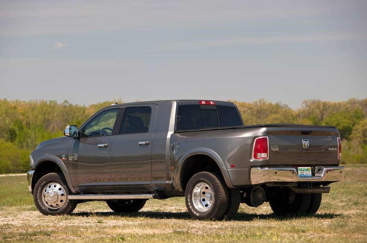 2013 Ram 3500 HD rear 3/4 view