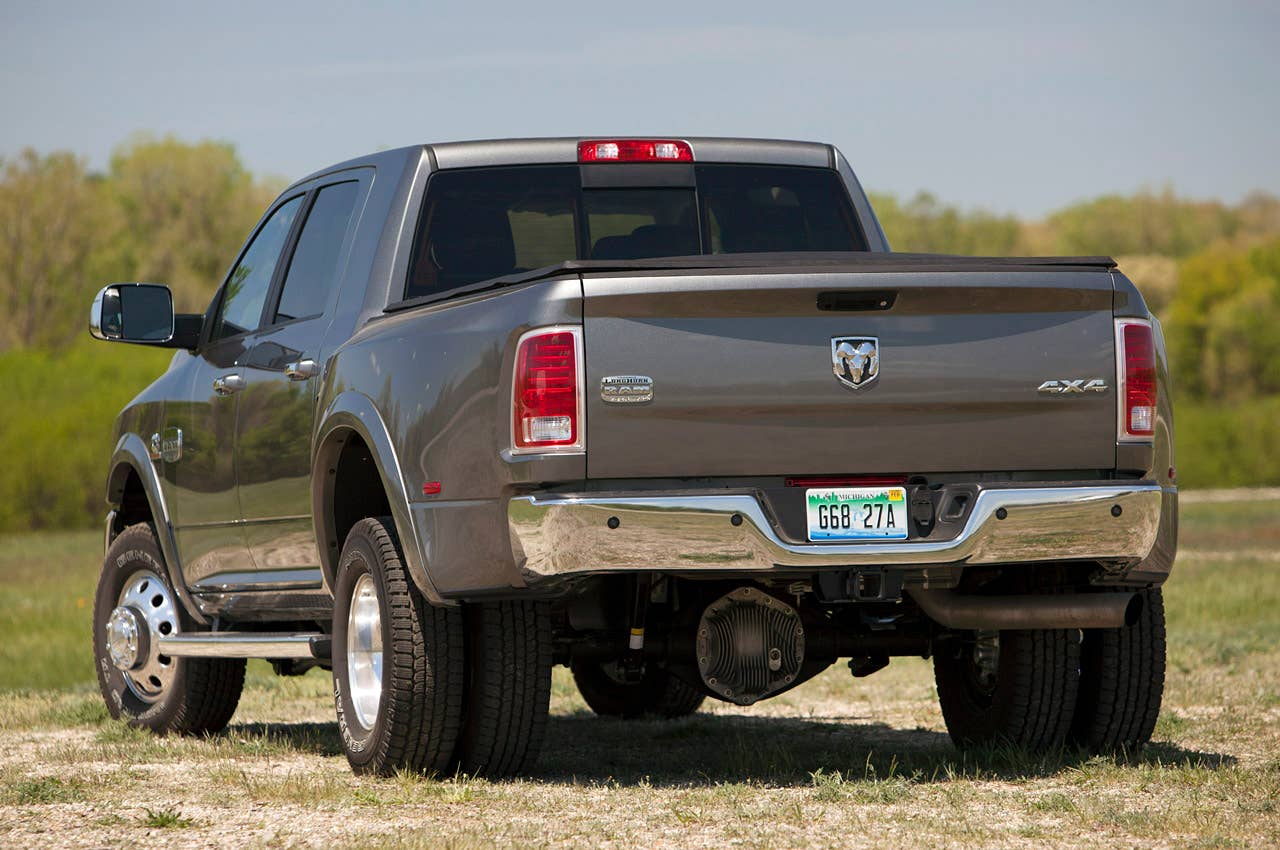 2013 Ram 3500 HD rear 3/4 view