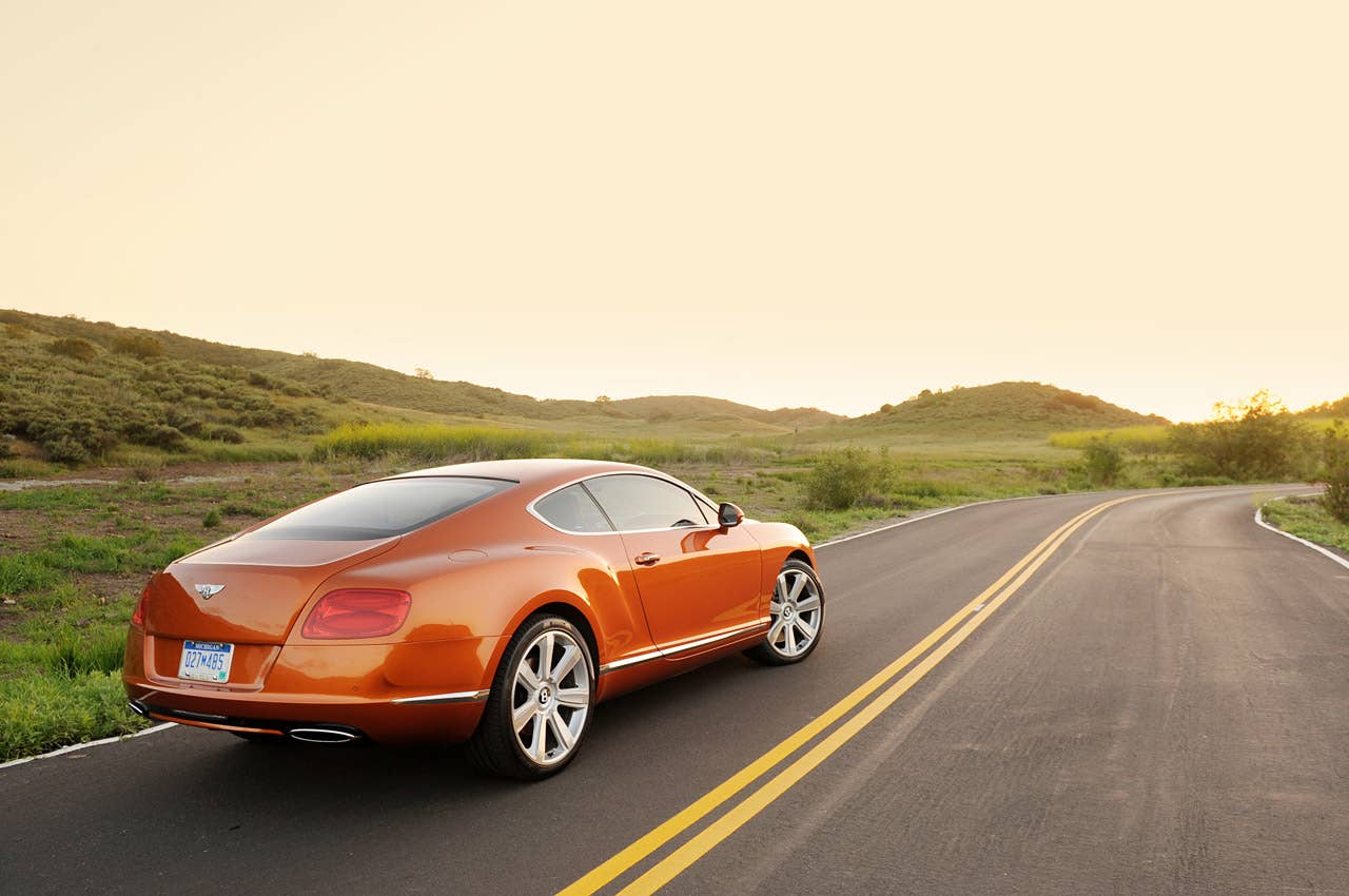 2011 Bentley Continental GT rear 3/4 view