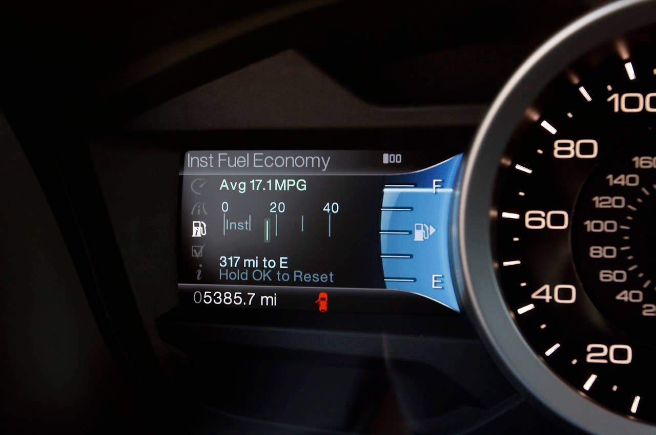 2012 Ford Explorer EcoBoost fuel economy display