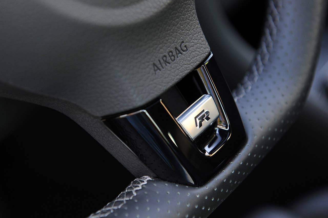 2012 Volkswagen Golf R steering wheel detail