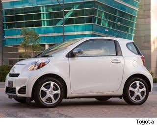 MSRP: $15,495 Invoice: $14,720 Fuel Economy: 36 mpg city, 37 mpg highway The Scion iQ is a more stylish and, frankly, better alternative to the smart fortwo. This car is especially adept at city driving, as it can zip through traffic and make parking a breeze. The only problem is that, even though Scion says you can do it, there's no way this is a 4-person vehicle. Research the Scion iQ Scion iQ Photos & Information Scion iQ Specs Scion iQ Local Dealer Price Quote