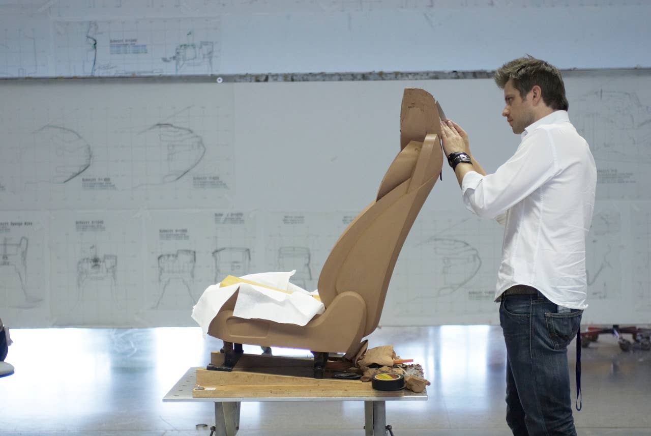 Seat - Jochen Paesen (Interior Designer) modelling a seat of the BMW 6 Series Coupe (03/2011).