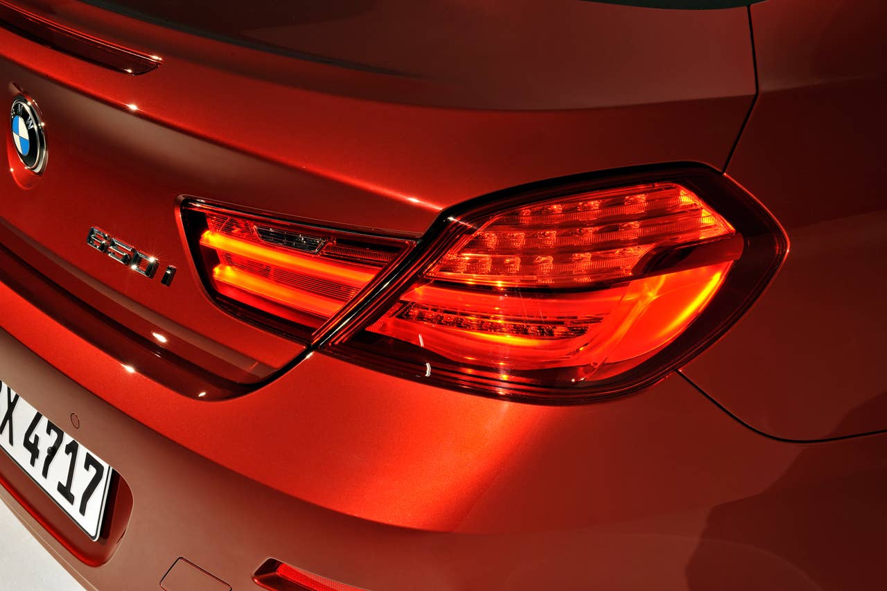 The new BMW 6 Series Coupe - Exterior, rear lights with LED technology. Lights on (03/2011).