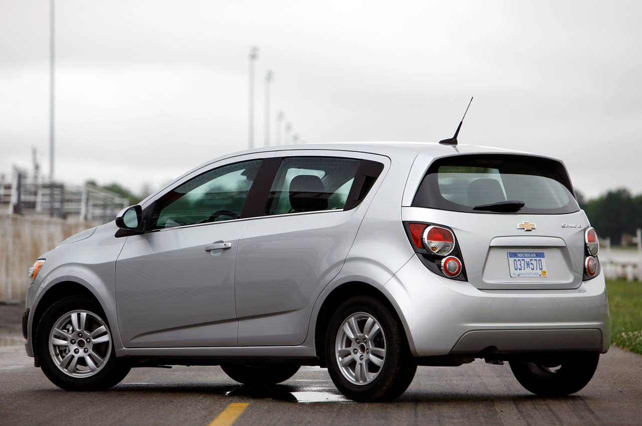 2012 Chevrolet Sonic rear 3/4 view