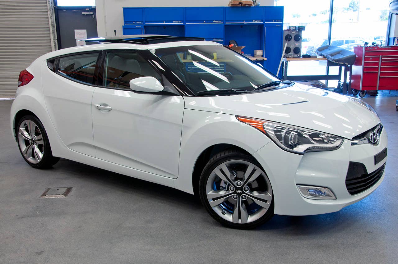 2012 Hyundai Veloster front 3/4 view