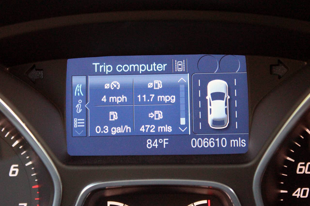 2012 Ford Focus 1.0-liter EcoBoost trip computer display