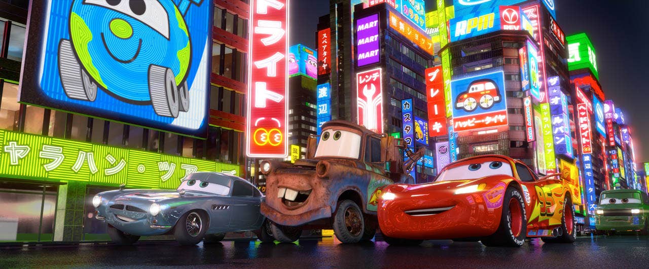 CARS 2: (L-R) Finn McMissile, Mater, Lightning McQueen