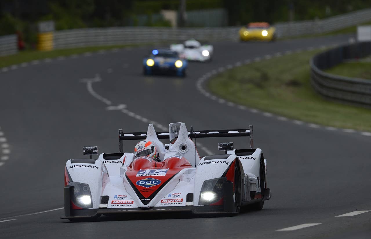 LE MANS, FRANCE - JUNE 13:  Martin Brundle of Great Britain drives the #42 Greaves Motorsport Zytek Nissan during practice  for the 80th running of the Le Mans 24 Hour race at the Circuit des 24 Heures du Mans  on June 13, 2012 in Le Mans, France  (Photo by Rick Dole/Getty Images)