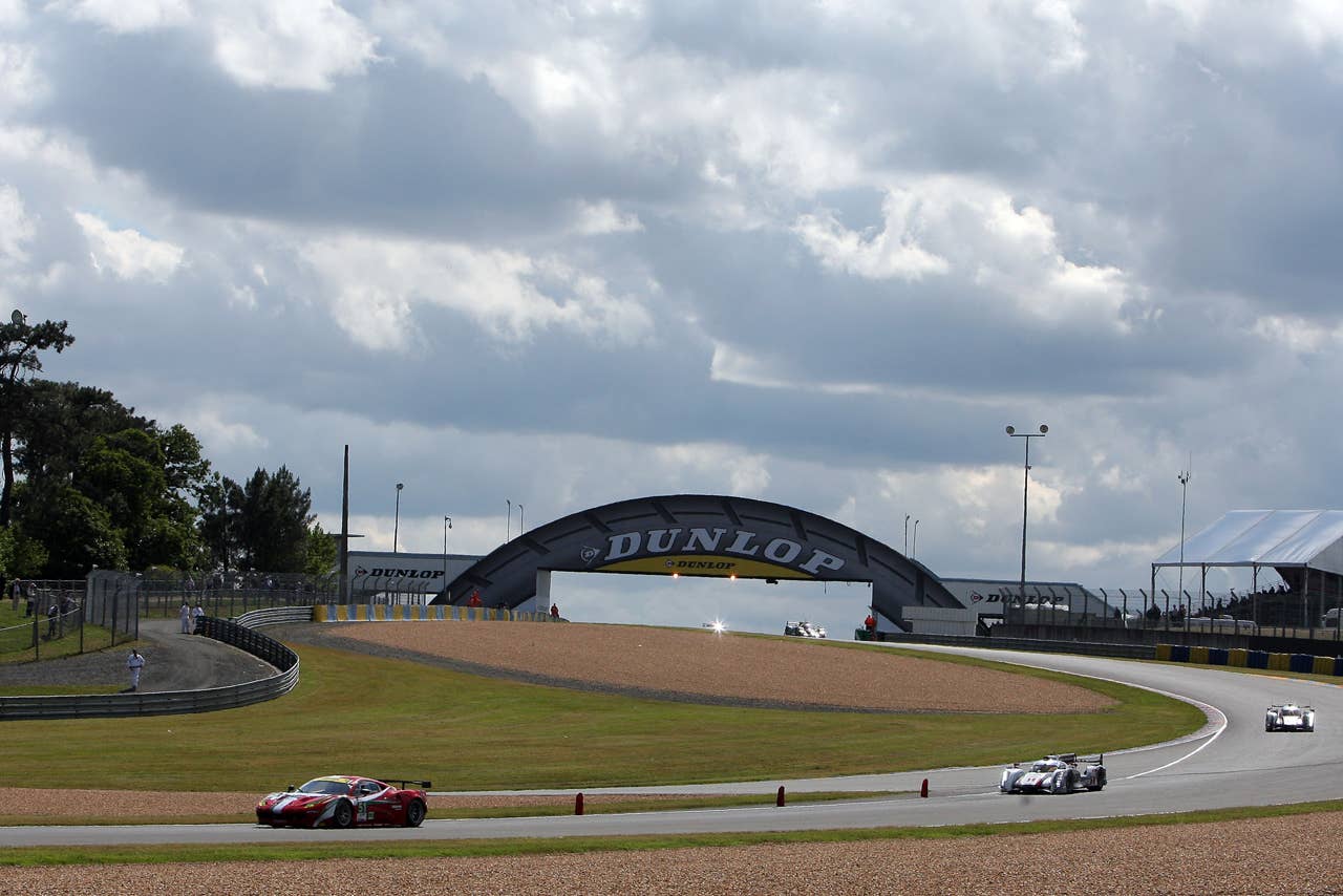 General view of the race track during the free practice session of the 80th 24-hour Le Mans endurance race, in Le Mans, western France, Wednesday, June 13, 2012. The race will begin on Saturday, June 16. (AP Photo/David Vincent)