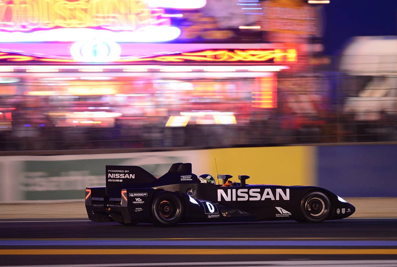 LE MANS, FRANCE - JUNE 14:  Marino Franchitti of Scotland drives the #0 DeltaWing NIssan during qualifying for the 80th running of the Le Mans 24 Hour race at the Circuit des 24 Heures du Mans  on June 14, 2012 in Le Mans, France.  (Photo by Rick Dole/Getty Images)