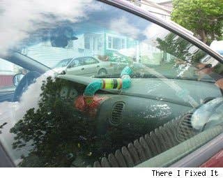 A broken windshield defroster is much more important that a plaything for your pet hamster. No question.  There I Fixed It