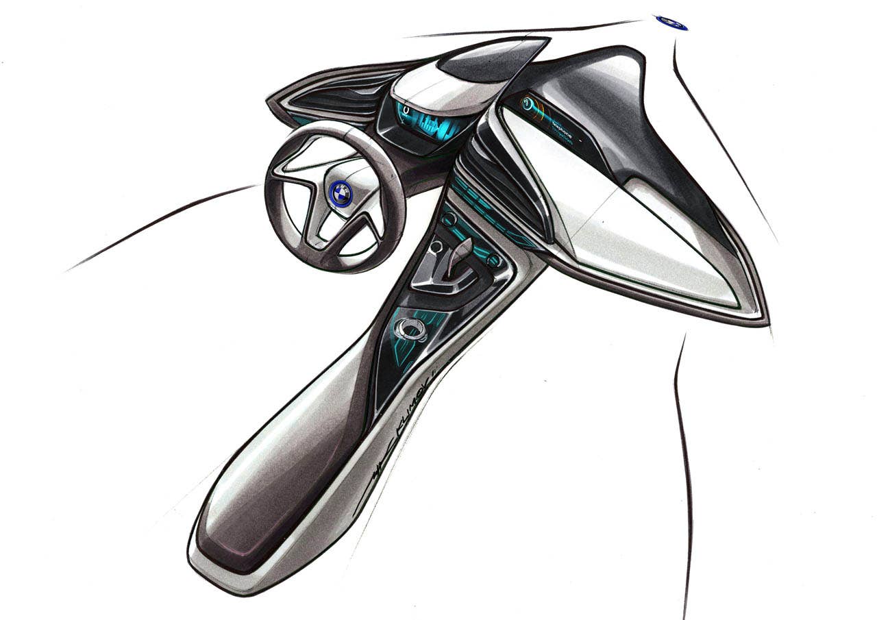 BMW i8 Concept, Interior design sketch (07/2011)