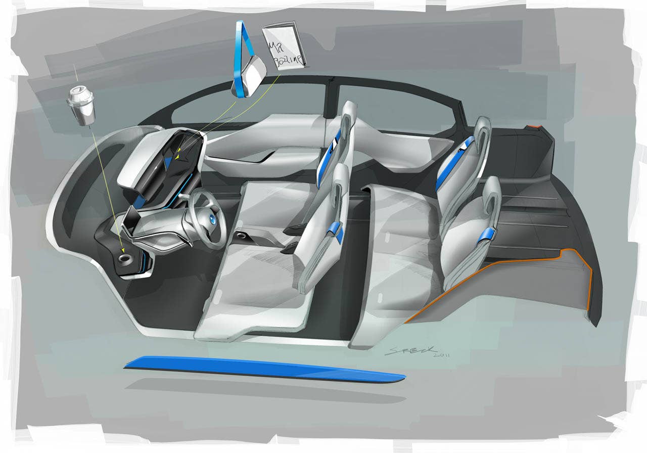 BMW i3 Concept, Interior Design sketch (07/2011)