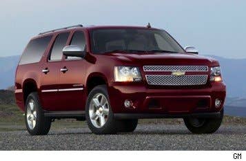 Sticker Price: $45,480 - $52,065 Invoice Price: $42,296 - $48,420 Fuel Economy: 10 mpg City, 16 mpg Highway  The Suburban is a terrific vehicle for hauling people and towing stuff. It fits eight and has a towing capacity of 9,600 pounds. You're just going to pay a high price at the pump for all that cargo.  Research the Chevy Suburban 2500 Chevy Suburban 2500 Photos & Information Chevy Suburban 2500 Reviews Local Dealer Price Quote