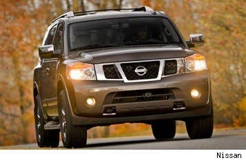 Sticker Price: $36,890 - $52,360 Invoice Price: $33,588 - $47,653 Fuel Economy: 13 mpg City, 19 mpg Highway  The Armada has power and size, and it takes a lot of fuel to keep its curb weight of 5,561 pounds rolling down the highway.  Research the Nissan Armada Nissan Armada Photos & Information Nissan Armada Reviews Local Dealer Price Quote