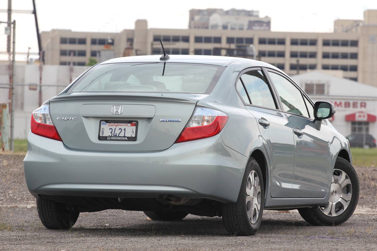 2012 Honda Civic Hybrid rear 3/4 view