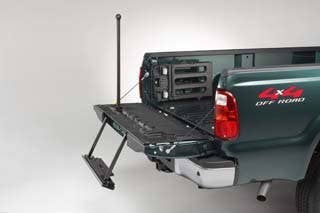 As the bed ofpickups has grown higher and higher, climbing into the back of a truck has gotten more difficult--especially for drivers beyond a certain age--often resulting in a knee-to-steel grinding that leaves a truck owner grumbling and in pain. Seriously, with baby boomers getting knee and hip replacements at a fast rate, this state of affairs with pickup beds is terrible.  Then, Ford Motor Co. offered a simple solution: The tailgate step. It's a simple device that is incorporated into the tailgate that includes a single pull out step and a locking pole that acts as a hand-hold. Brilliant!  Ford introduced the device in 2007 with its new SuperDuty pickups and its popularity allowed Ford to put the step onto all of its pickups. It's easy to set up and easier to use.  Some pickup makers (are you listening Chevy and Ram?) may be loathe to use a Ford system but that should not stop them from adopting a feature that most people will love once they start using it.