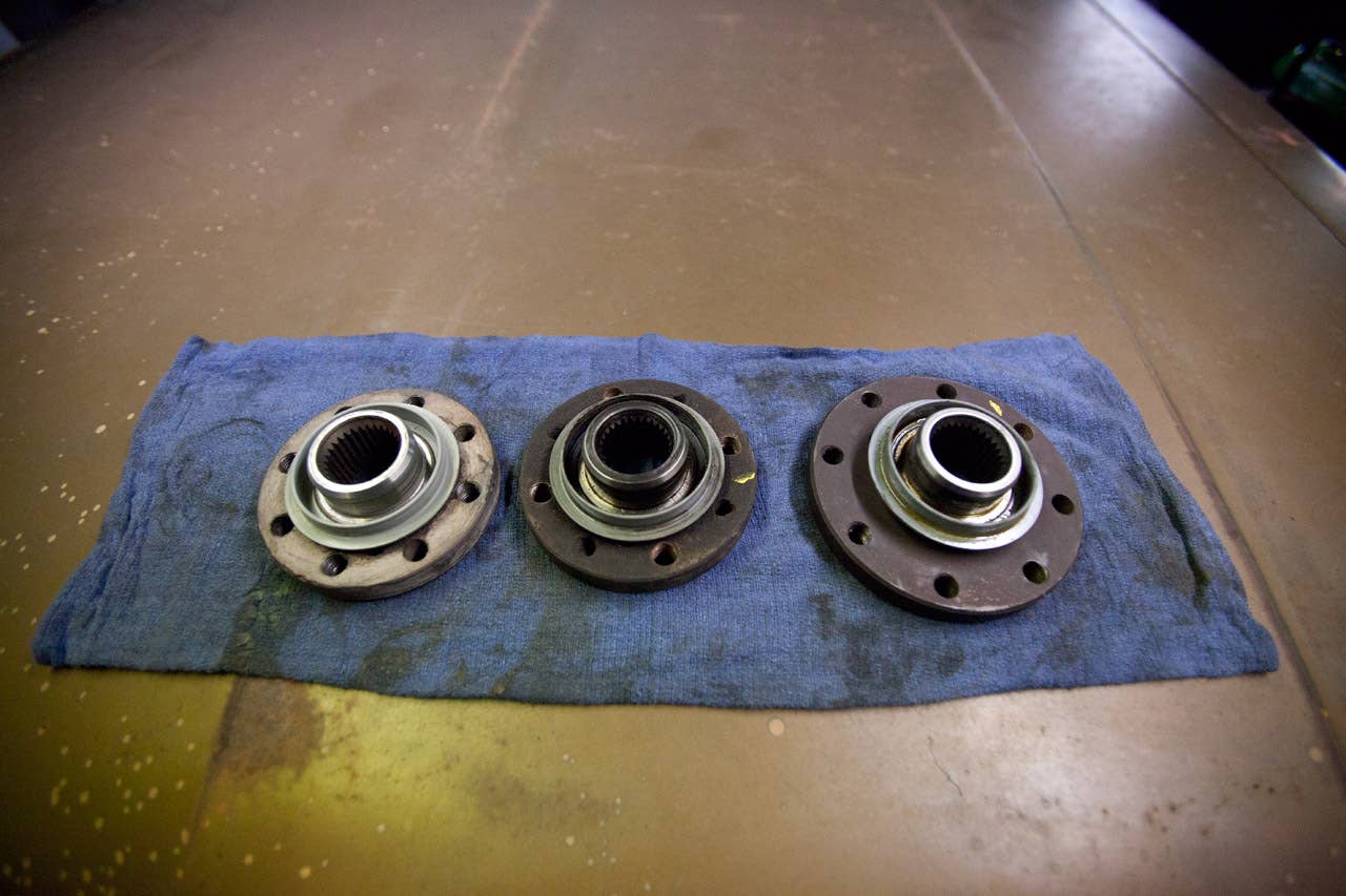Companion flanges. Left to right: GT, LX, Cobra.