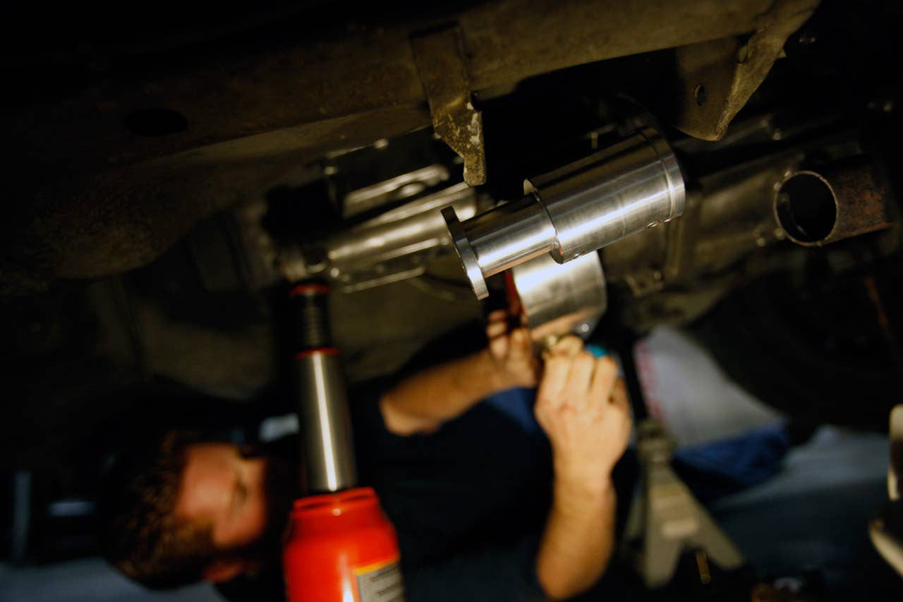 Bolting everything in place.