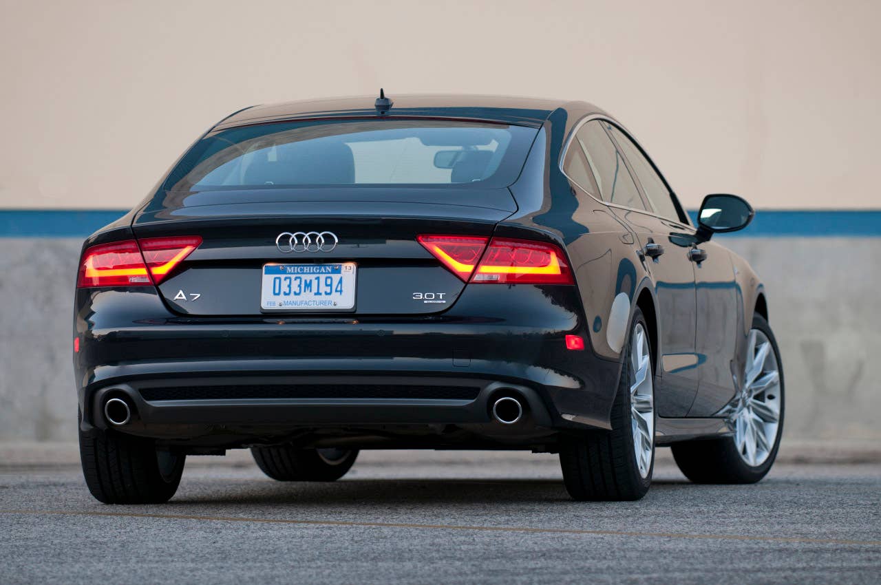 2012 Audi A7 rear 3/4 view