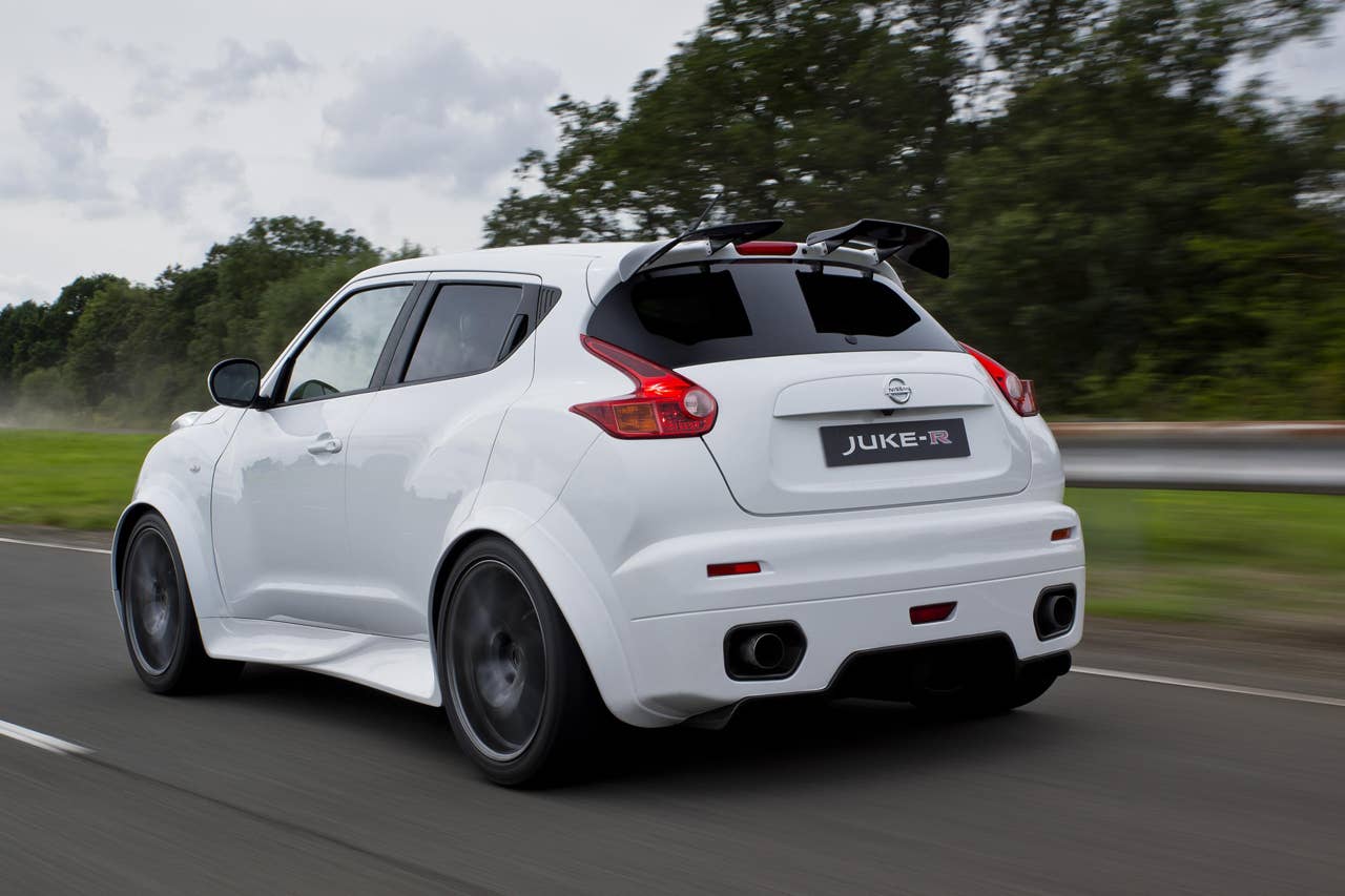 Nissan Juke-R No. 001 rear 3/4 driving