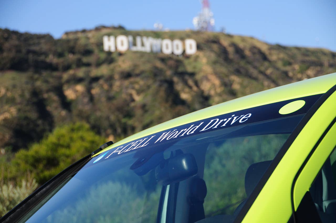 F-Cell and Hollywood sign