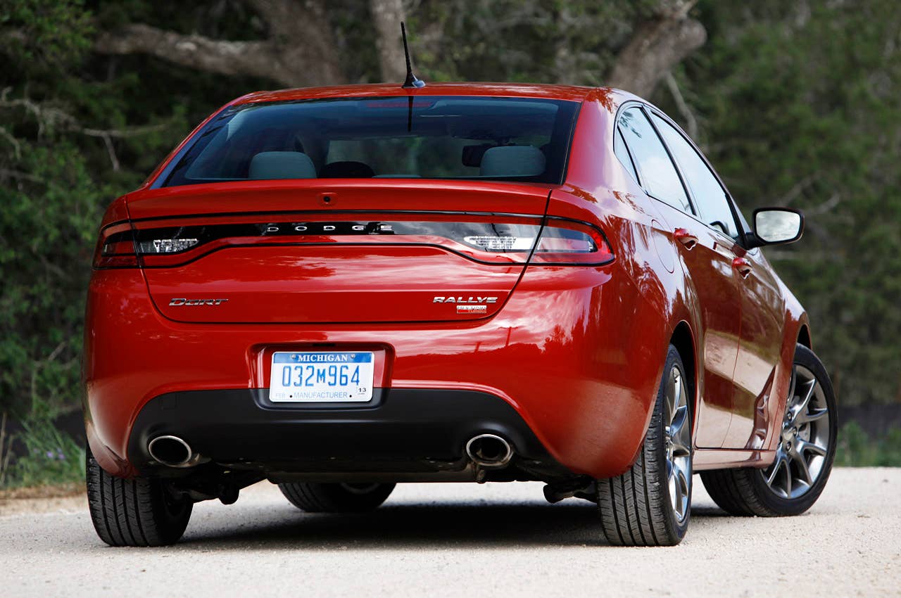 2013 Dodge Dart rear 3/4 view