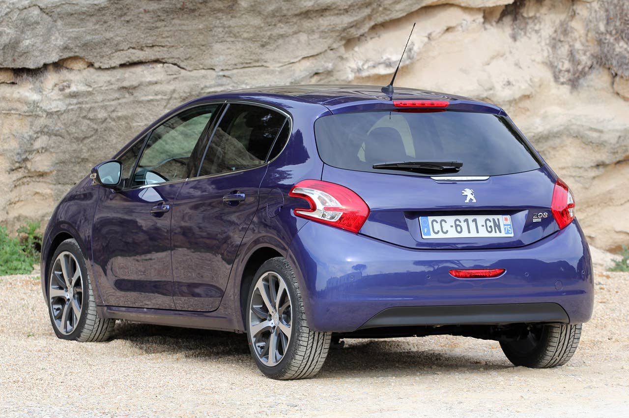 2012 Peugeot 208 rear 3/4 view