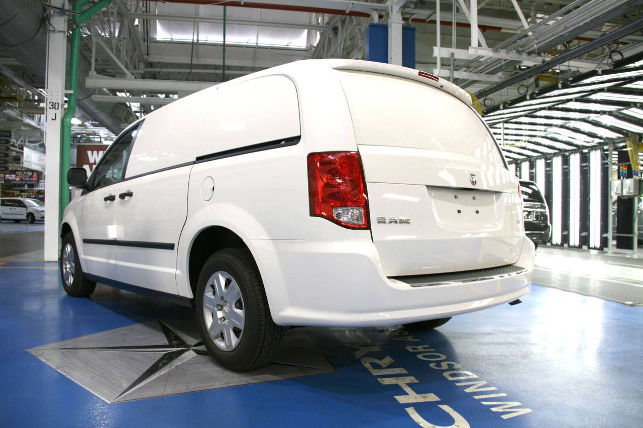 The First 2012 Ram C/V (Cargo Van) Rolls Off The Assembly Line At Chrysler Group LLC's Windsor Assembly Plant.  (PRNewsFoto/Chrysler Group LLC)