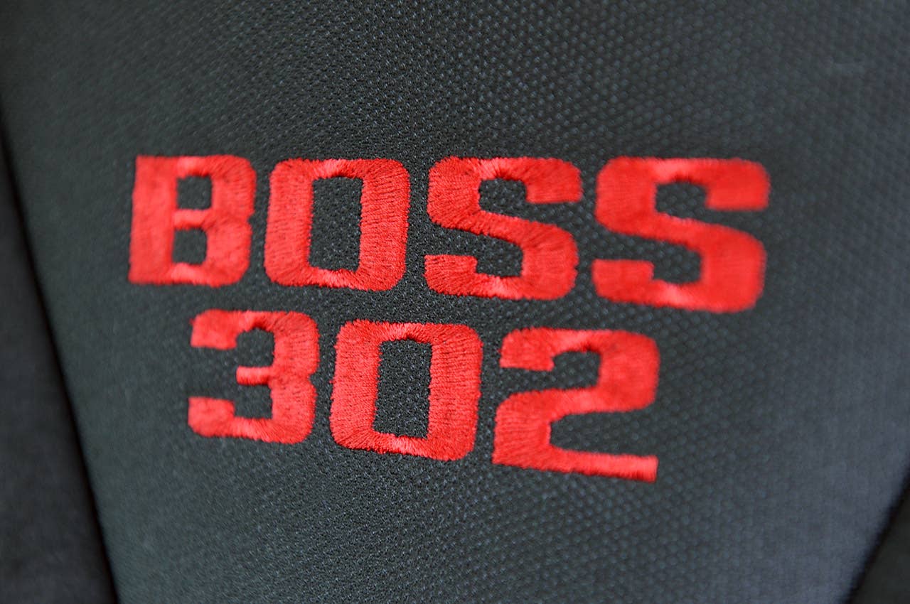 2012 Ford Mustang Boss 302 Laguna Seca seat detail