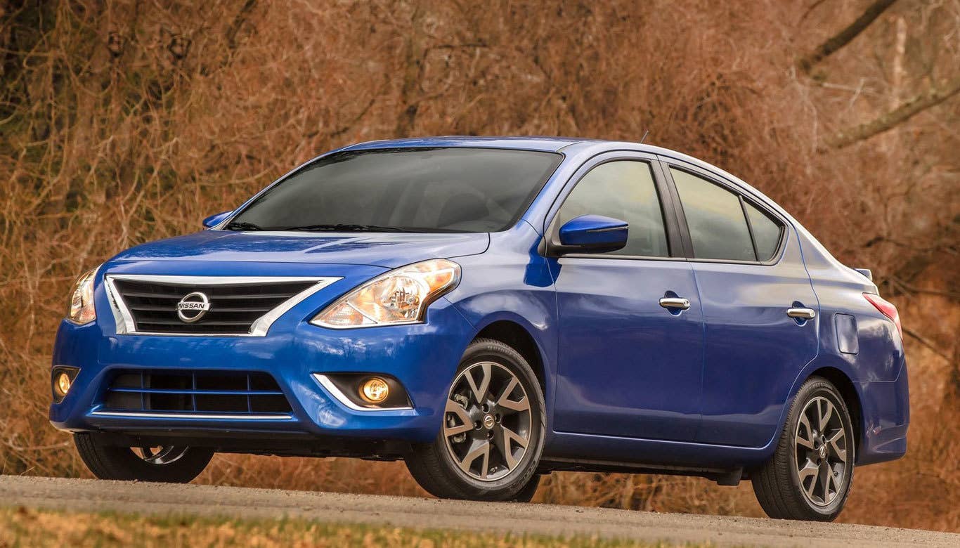 Sticker Price: $11,990 - $16,890 Invoice Price: $11,703 - $16,465 Fuel Economy: 27 mpg City, 36 mpg Highway  In general, we've been pretty pleased with what we've seen from Nissan's offering in the small sedan segment. TheVersa was recently redesigned with new styling and a new interior. Passenger safety, however, is not this car's forte, according to Insure.com.  Research the Nissan Versa Nissan Versa Overview Nissan Versa Photos & Video Nissan Versa Local Dealer Price Quote