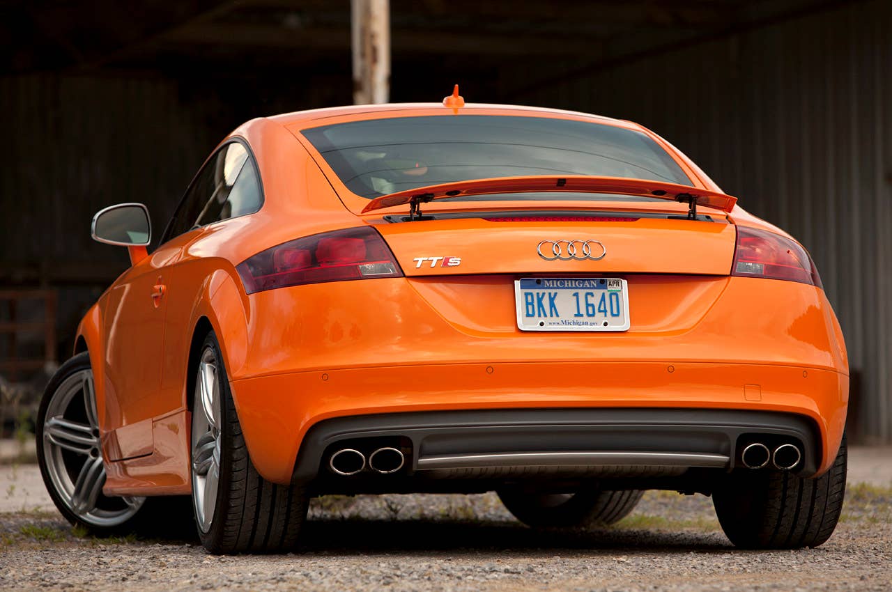 2012 Audi TTS rear 3/4 view