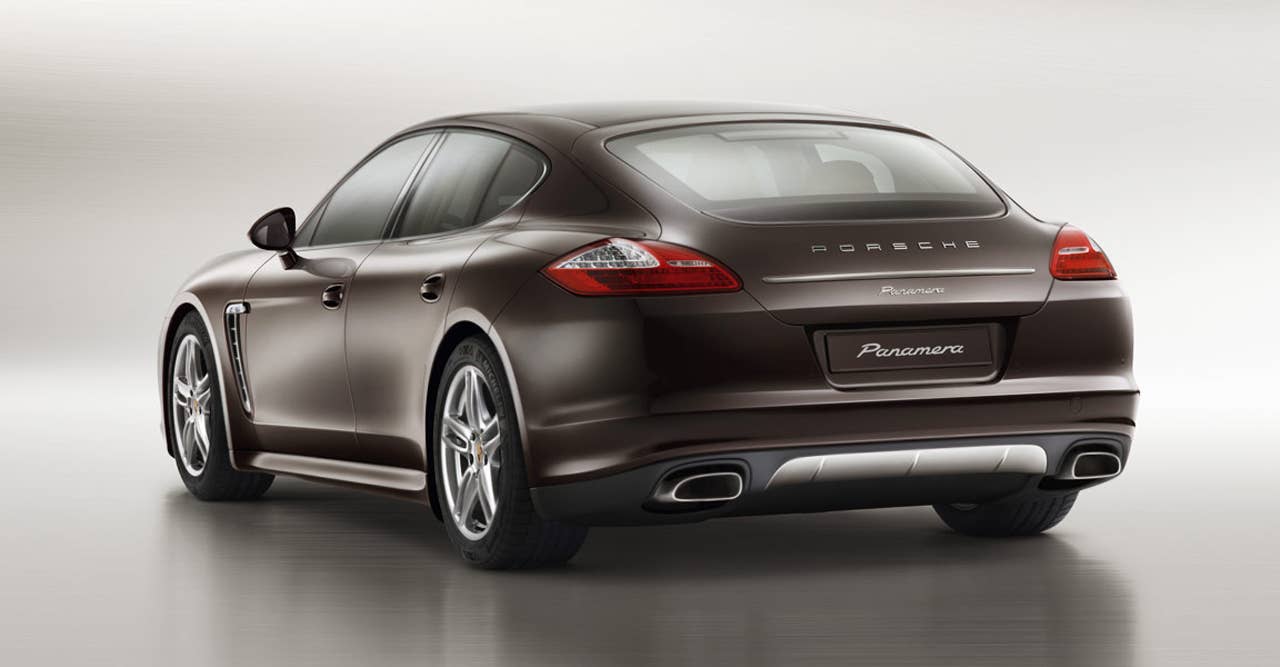 2013 Porsche Panamera Platinum Edition rear 3/4
