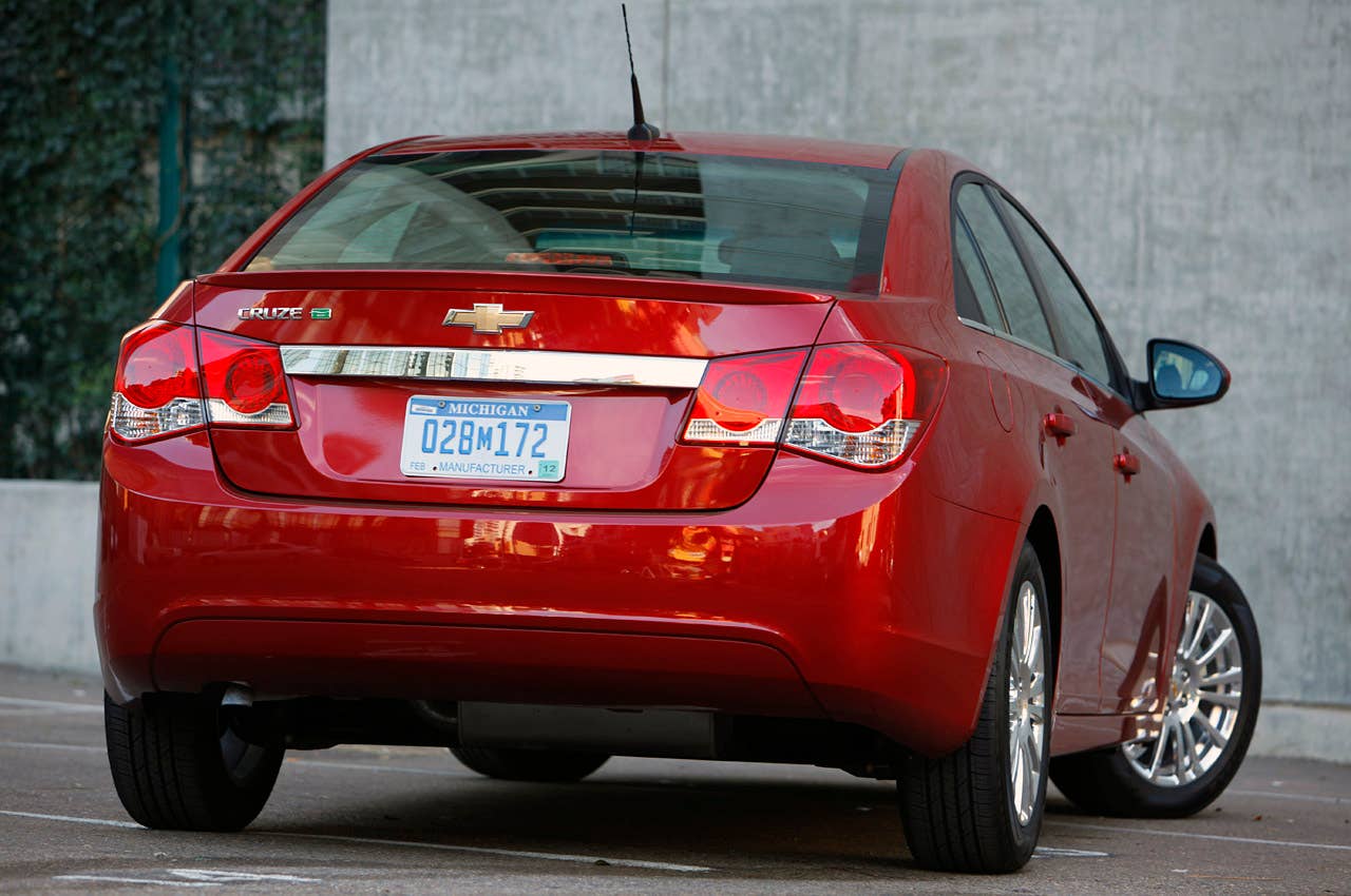 2011 Chevrolet Cruze Eco rear 3/4 view