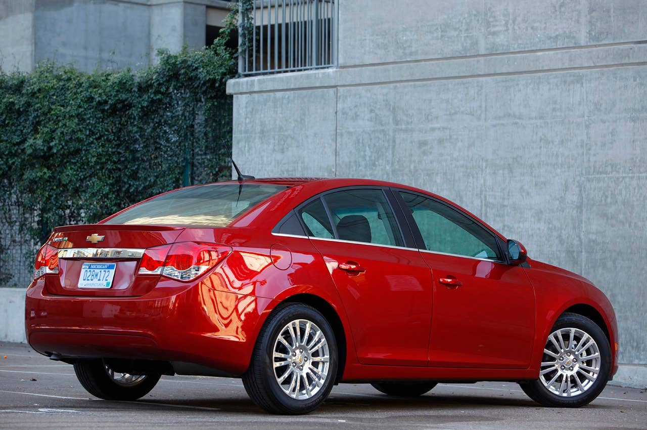 2011 Chevrolet Cruze Eco rear 3/4 view