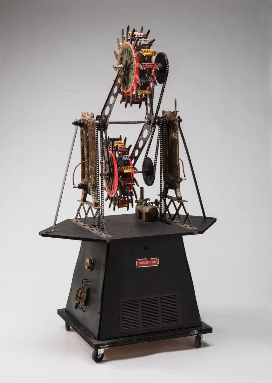 First Place: "Childhood Anxiety" assemblage sculpture by Joseph Aiuto
