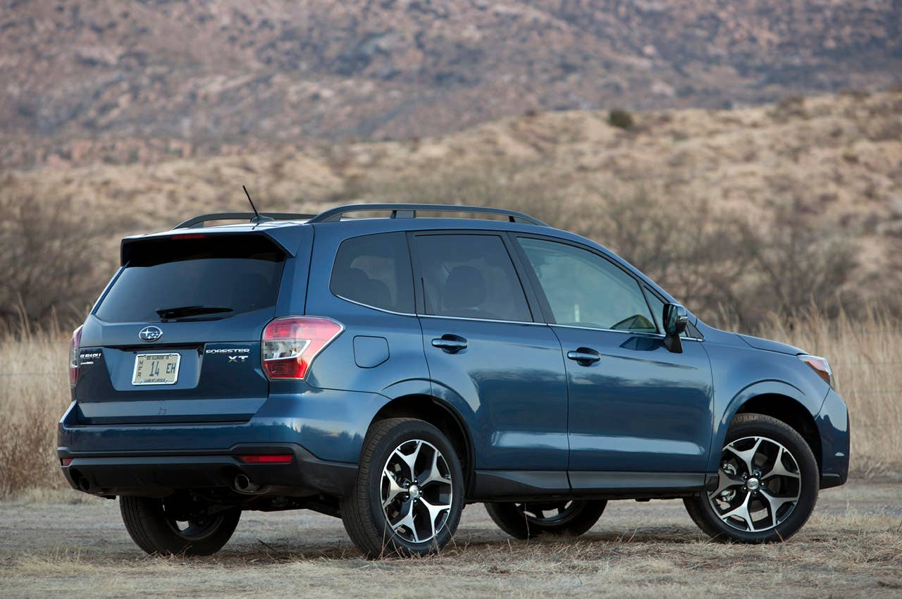 2014 Subaru Forester XT rear 3/4 view