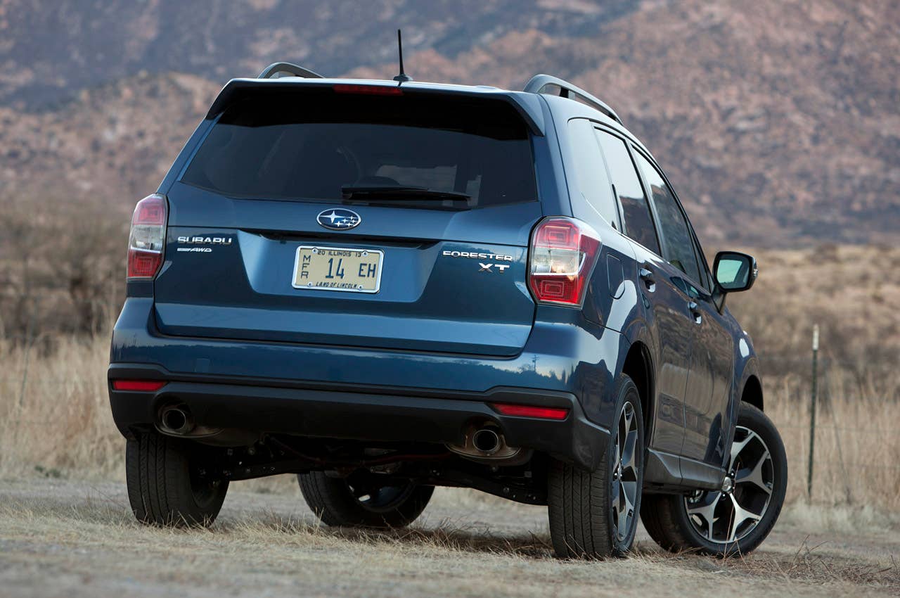2014 Subaru Forester XT rear 3/4 view