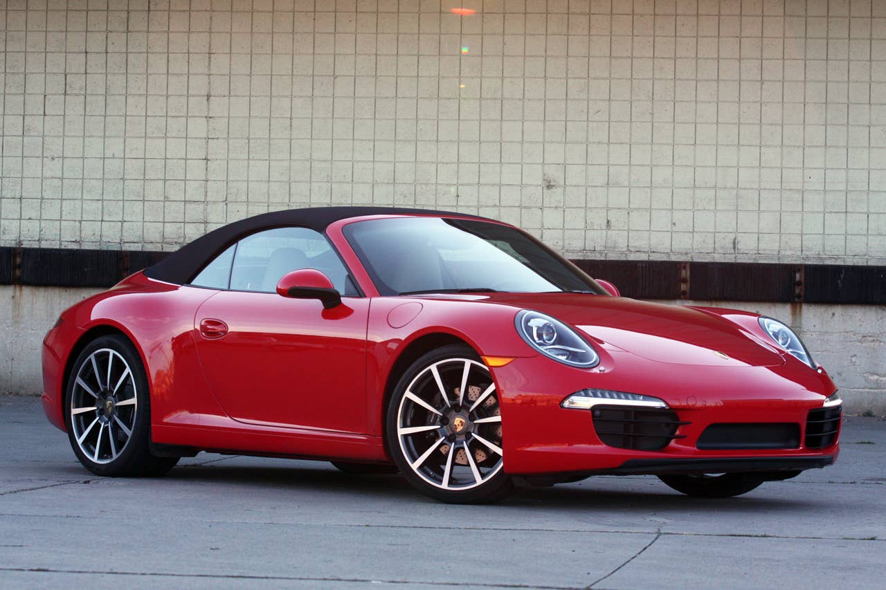 2012 Porsche 911 Carrera Cabriolet front 3/4 with the top up
