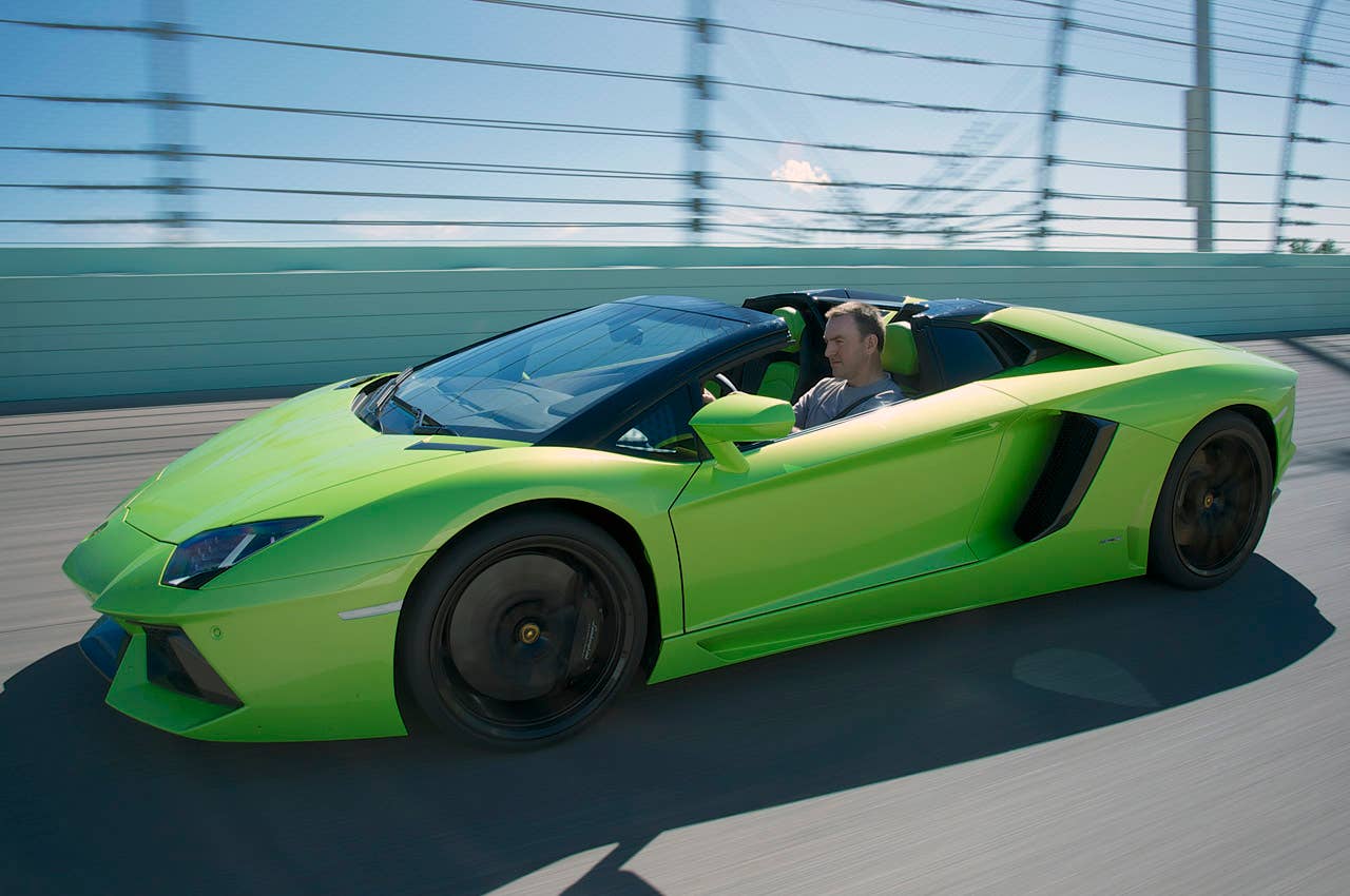2013 Lamborghini Aventador LP 700-4 Roadster driving