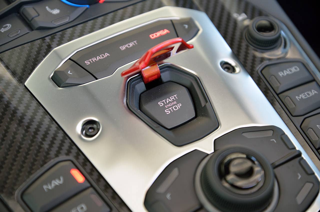 2013 Lamborghini Aventador LP 700-4 Roadster start button