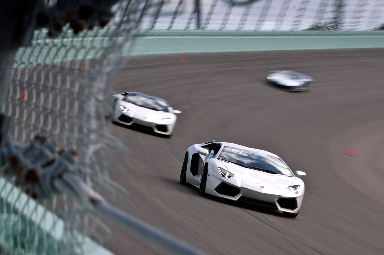 2013 Lamborghini Aventador LP 700-4 Roadster on track