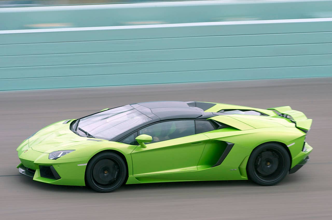 2013 Lamborghini Aventador LP 700-4 Roadster on track
