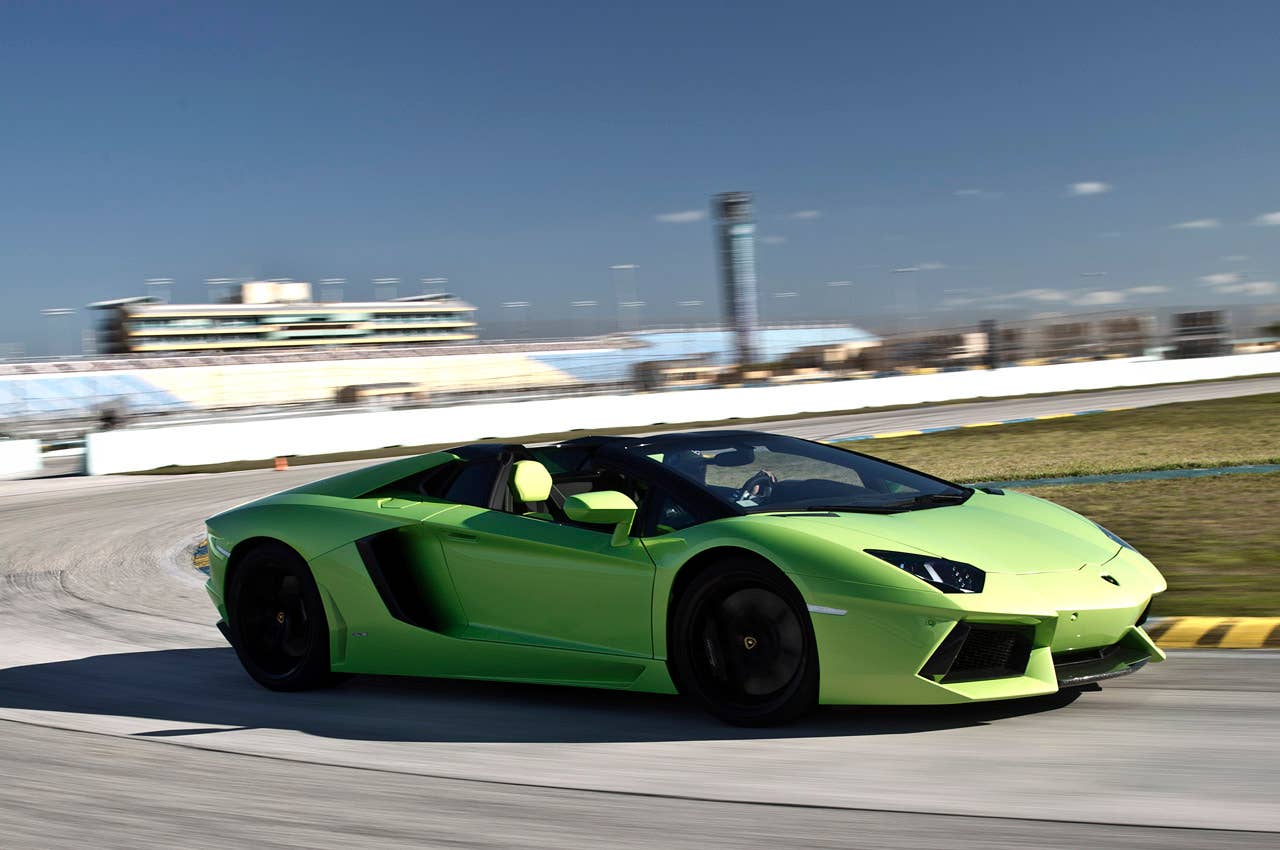2013 Lamborghini Aventador LP 700-4 Roadster driving