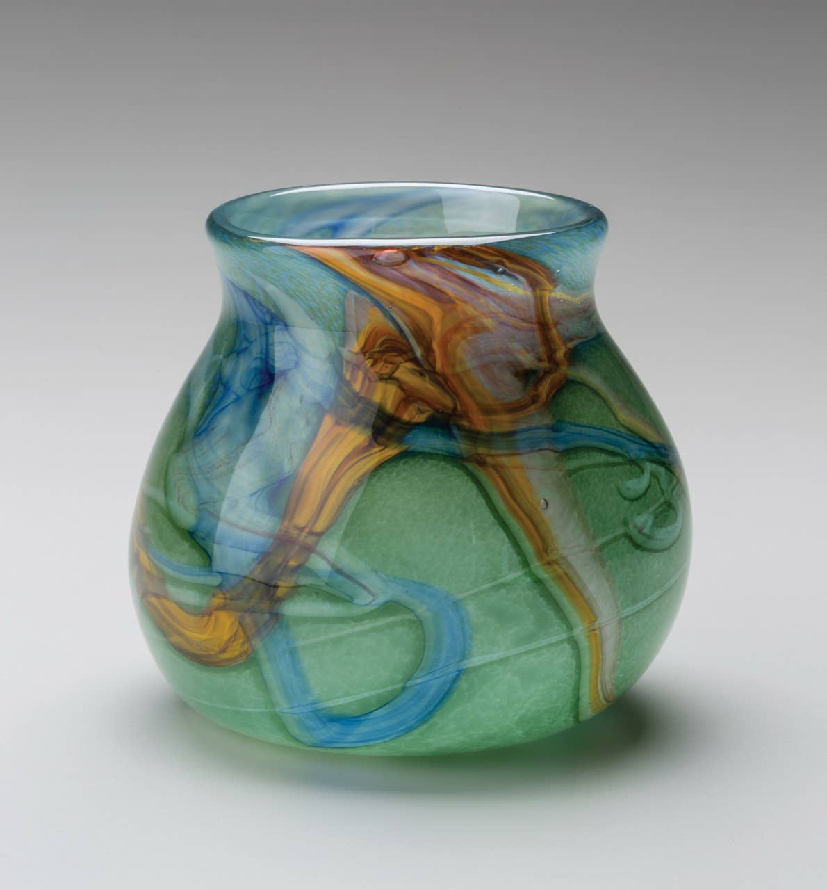 "Green With Yellow and Amber" blown glass by James Donnellon