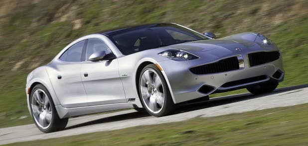 2012 Fisker Karma front 3/4 driving view
